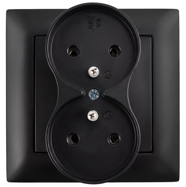 Двоен контакт със заземяване OSTE JNH002-G Black