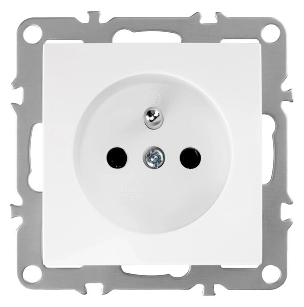 Единичен контакт със заземяване OSTE JNH001-G White