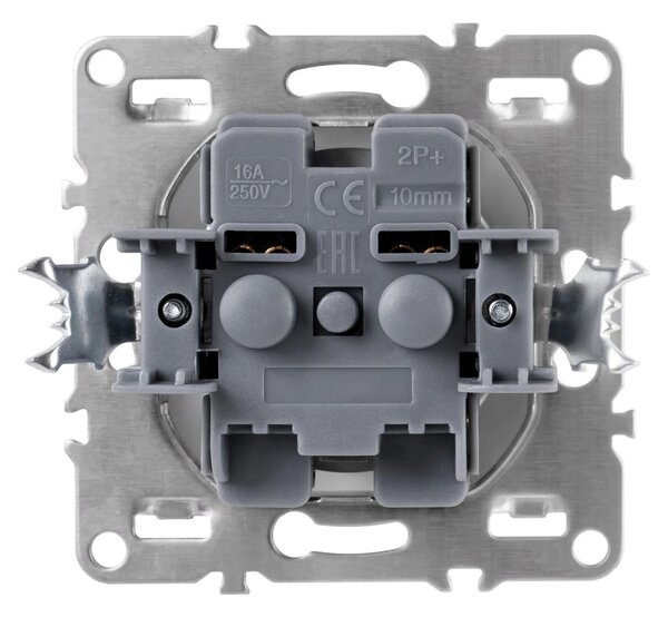 Единичен контакт със заземяване и рамка OSTE JNH001-G Black