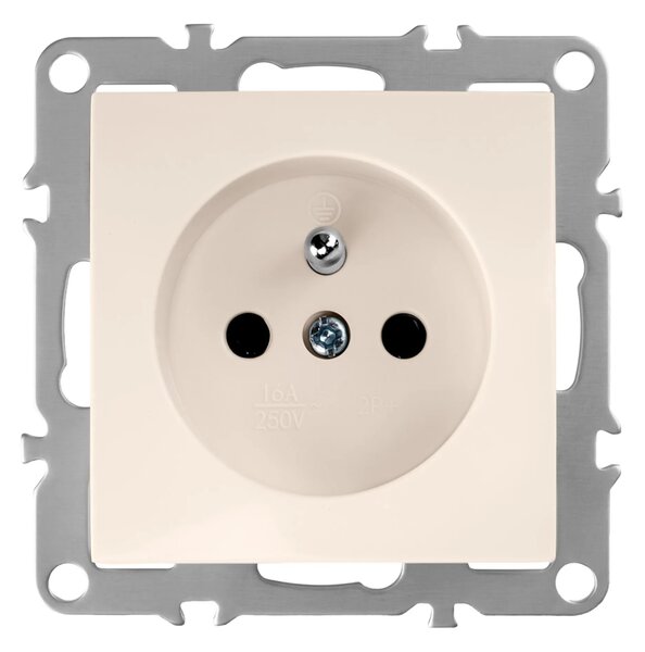 Единичен контакт със заземяване OSTE JNH001-G Beige