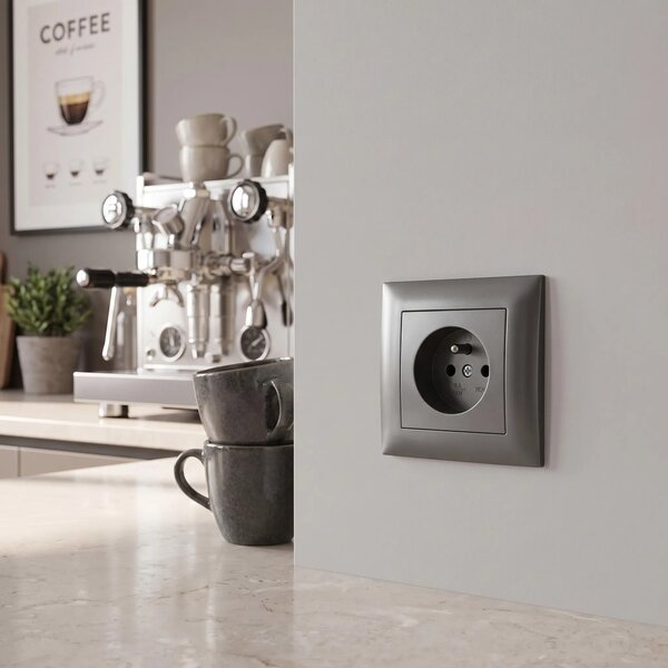 Единичен контакт със заземяване OSTE JNH001-G Grey