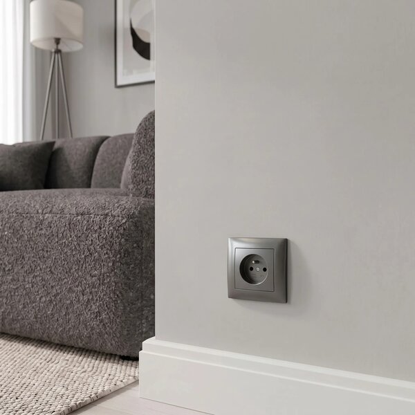 Единичен контакт със заземяване OSTE JNH001-G Grey