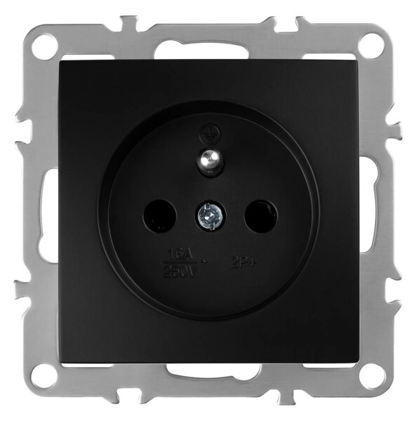 Единичен контакт със заземяване OSTE JNH001-G Black
