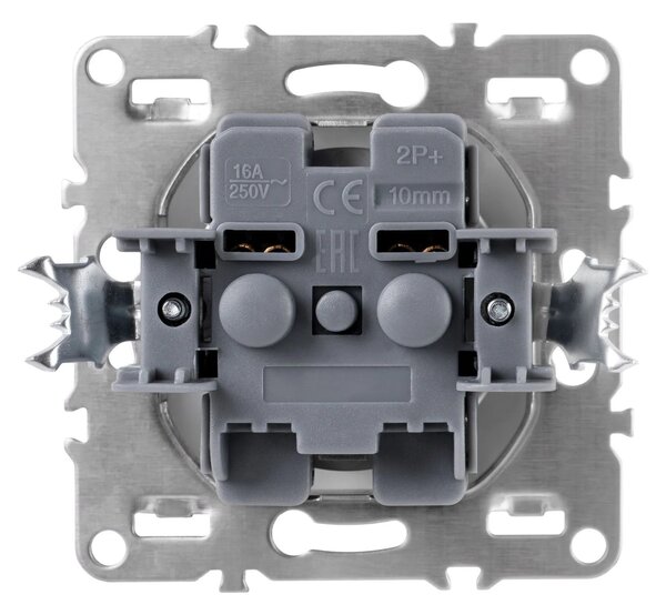 Единичен контакт със заземяване и рамка OSTE JNH001-G Grey