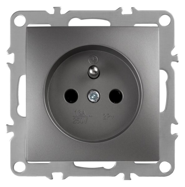 Единичен контакт със заземяване OSTE JNH001-G Grey