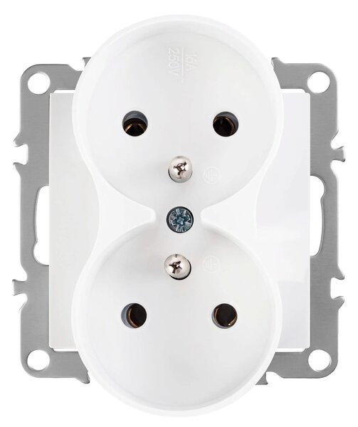 Двоен контакт със заземяване OSTE JNH002-G White