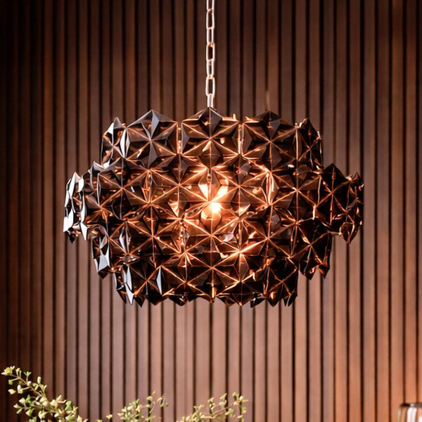By Rydéns Висяща лампа Monarque Mini на хром/черно, акрил, E14, Затъмняване, Черен, Дневна/трапезария, Пластмаса