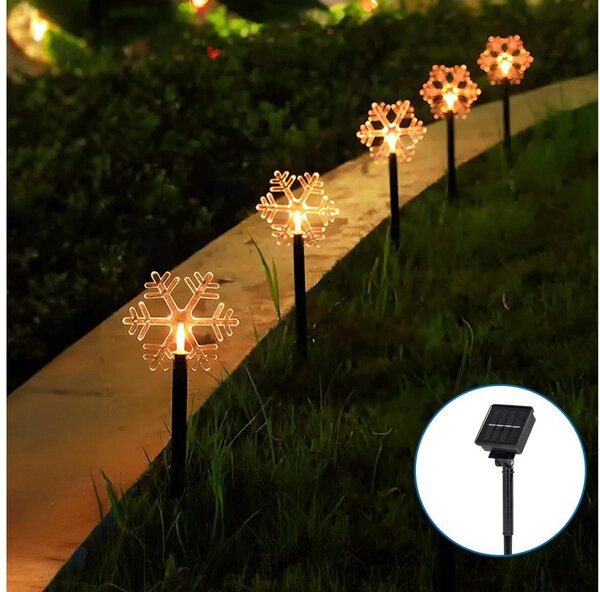Aigostar LED соларна коледна лампа 1m IP65, 0,054W, топла бяла светлина