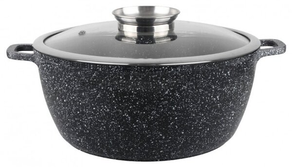 Тенджера Oliver Voltz OV54318C22, вместимост 3.2 l, 22 cm диаметър, алуминий, капак, черна