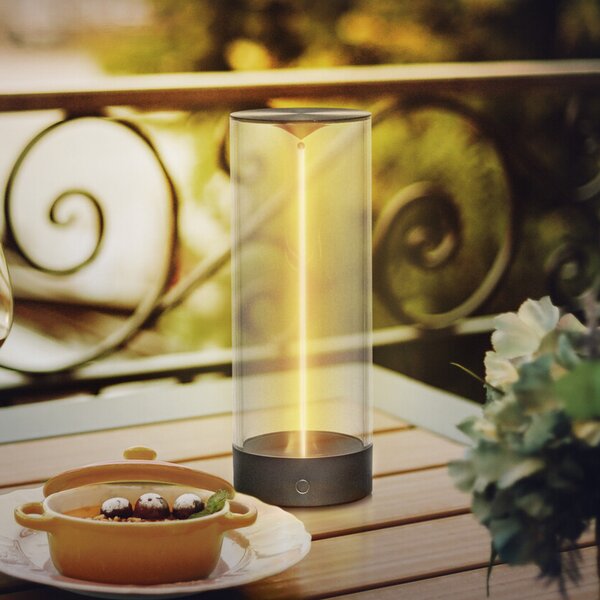 OSRAM акумулаторна настолна лампа ENDURA STYLE DECOR FILAMENT сива, IP54, Затъмняване, Сив, Пластмаса, Модерен