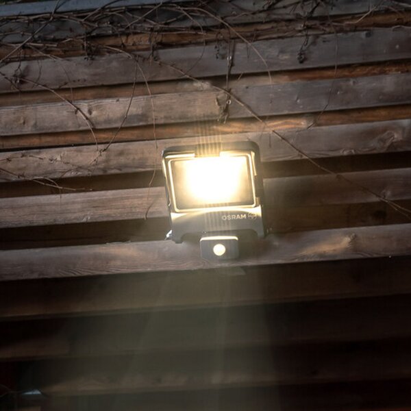 OSRAM външен прожектор ENDURA FLOOD, сив, сензор 50 W 840 IP44, Сив, Алуминий