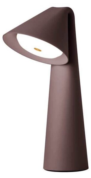 FRANDSEN LED акумулаторна настолна лампа Ami, кафява, 32 cm, с регулируема, Затъмняване, Кафяв / ръждив, Дневна/трапезария, Пластмаса, Модерен