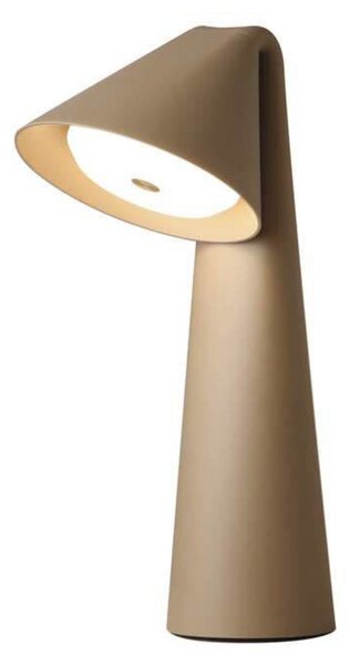 FRANDSEN LED акумулаторна настолна лампа Ami, сиво-бежова, 32 cm, с регулиране, Затъмняване, Зелен, Дневна/трапезария, Пластмаса, Модерен
