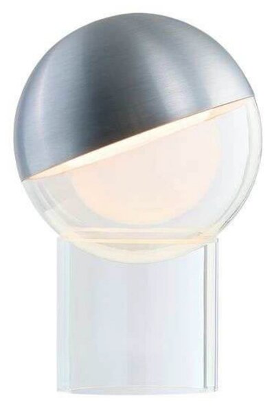 FRANDSEN LED акумулаторна настолна лампа Pila, алуминиев цвят, 20 cm, с, Затъмняване, Металик, Дневна/трапезария, Пластмаса, Модерен