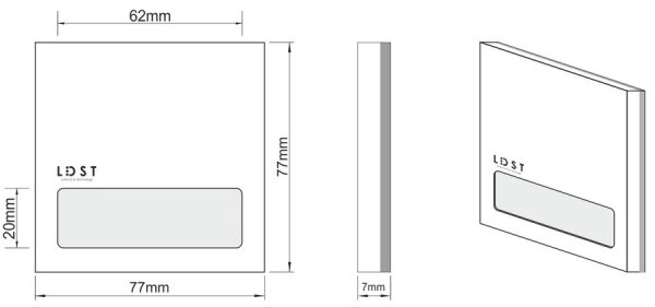 LDST AL-01-CB-BZ5 - LED стълбищна лампа ALEX 5xLED/1,2W/230V блясък, черна
