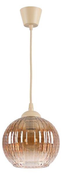 Brilagi - LED полилей на кабел R GLASS 1xE27/60W/230V Ø 18 см бежово/опушено кафяво