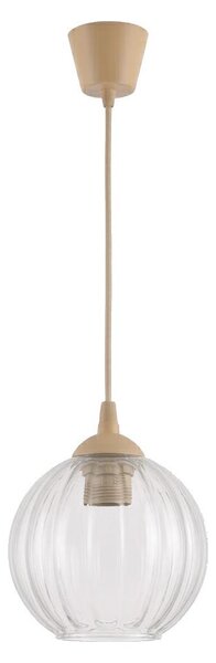 Brilagi - LED полилей на кабел RETRO GLASS 1xE27/60W/230V Ø 18 см бежов/прозрачен