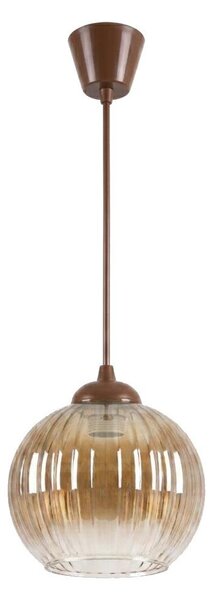 Brilagi - LED полилей на кабел R GLASS 1xE27/60W/230V диам. 18 см кафяв/димчато кафяв