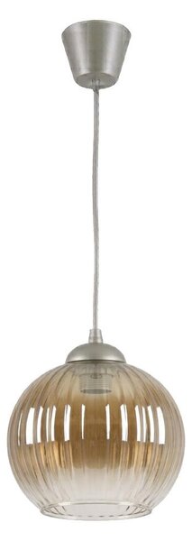 Brilagi - LED полилей на кабел GLASS 1xE27/60W/230V Ø 18 см сребрист/опушено кафяво