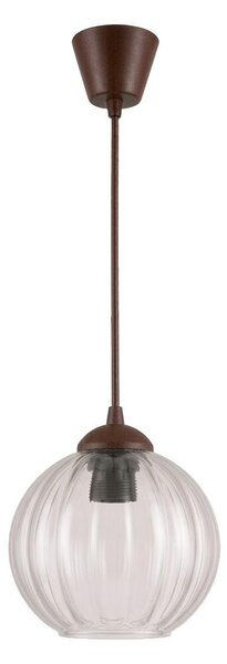 Brilagi - LED полилей на кабел RETRO GLASS 1xE27/60W/230V Ø 18 см кафяв/прозрачен
