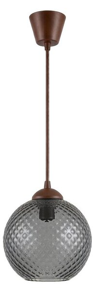 Brilagi - LED полилей на кабел R GLASS 1xE27/60W/230V Ø 18 см кафяв/димно сив