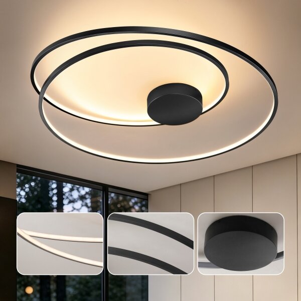 Brilagi- Димируемо LED таванно осветително тяло TWISTER LED/105W/230V Ø100 см черно + ДУ