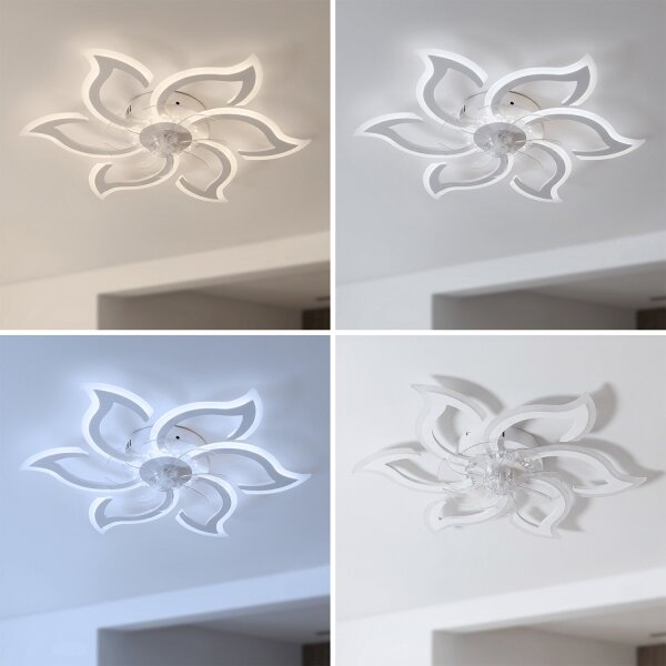 Brilagi - LED димируем таванен вентилатор LED/34W/230V Ø 83 см бял + дистанционно управление