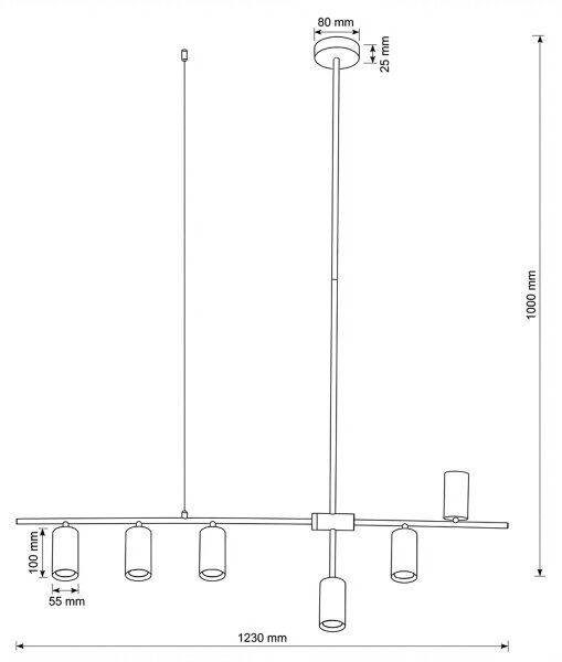 Brilagi - Полилей на кабел CRANE 6xGU10/30W/230V бял