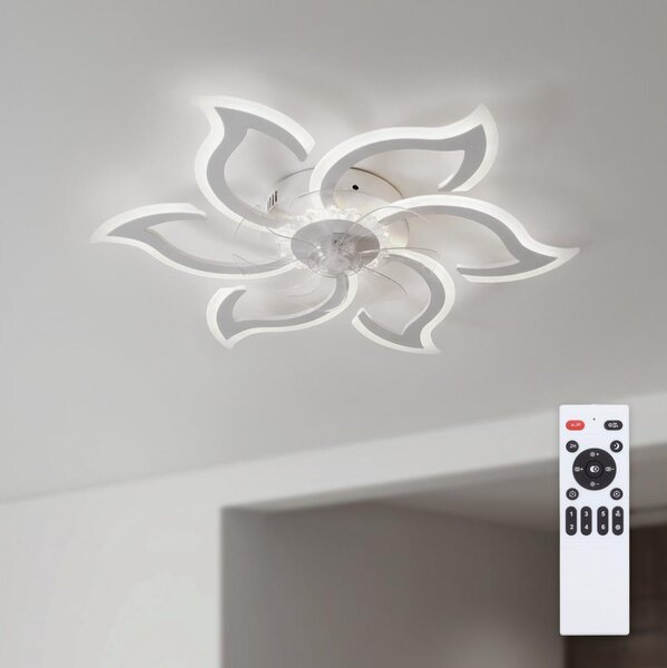 Brilagi - LED димируем таванен вентилатор LED/34W/230V Ø 83 см бял + дистанционно управление