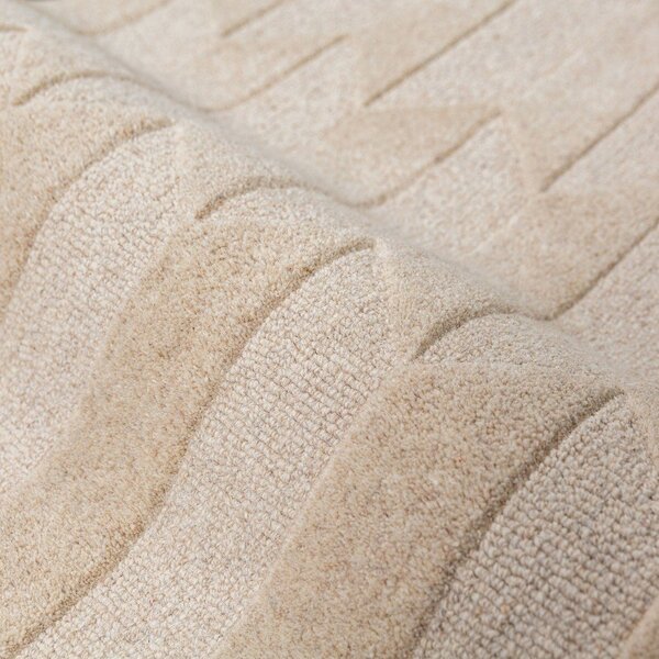 Зелен/в естествен цвят ръчно изработен вълнен килим 120x170 cm Apex Border Wool – Flair Rugs