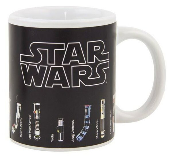 Чаша Paladone Star Wars - Lightsaber Heat Change Mug DV, 300ml, черно-бяла