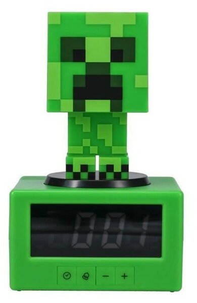 Часовник/будилник Paladone Minecraft - Creeper Icon Alarm Clock, зелен