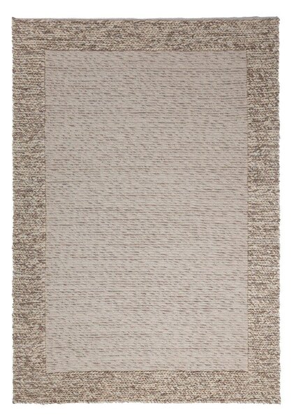 Ръчно изработен килим със смес от вълна в естествен цвят 120x170 cm Rue – Flair Rugs