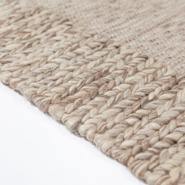 Ръчно изработен килим със смес от вълна в естествен цвят 120x170 cm Rue – Flair Rugs