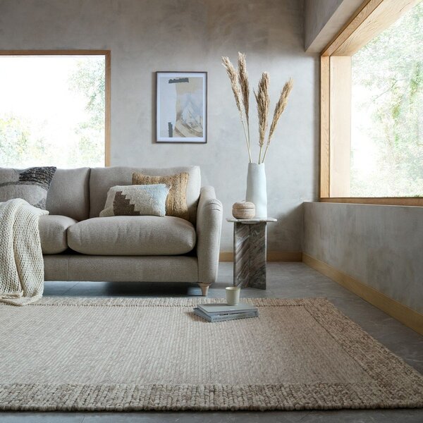 Ръчно изработен килим със смес от вълна в естествен цвят 120x170 cm Rue – Flair Rugs