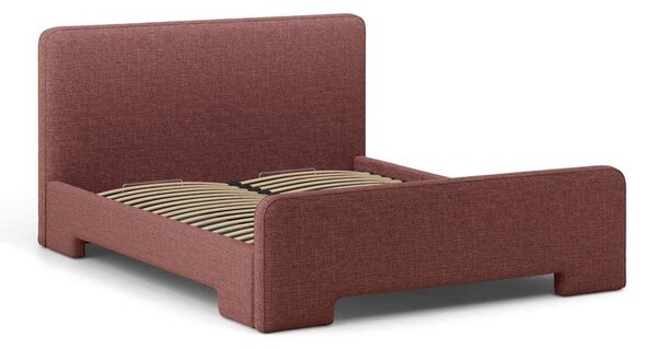 Розово двойно легло 160x200 cm тапицирано с включена подматрачна рамка Eda – Micadoni