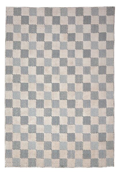 Син килим със смес от памук подходящ за пране 116x170 cm Muted Checkerboard – Flair Rugs