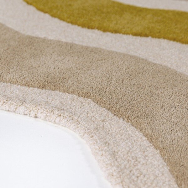 Зелен/в естествен цвят ръчно изработен вълнен килим 140x200 cm Cascade Wool – Flair Rugs