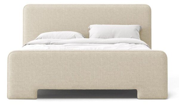 Бежово двойно легло 160x200 cm тапицирано с включена подматрачна рамка Eda – Micadoni