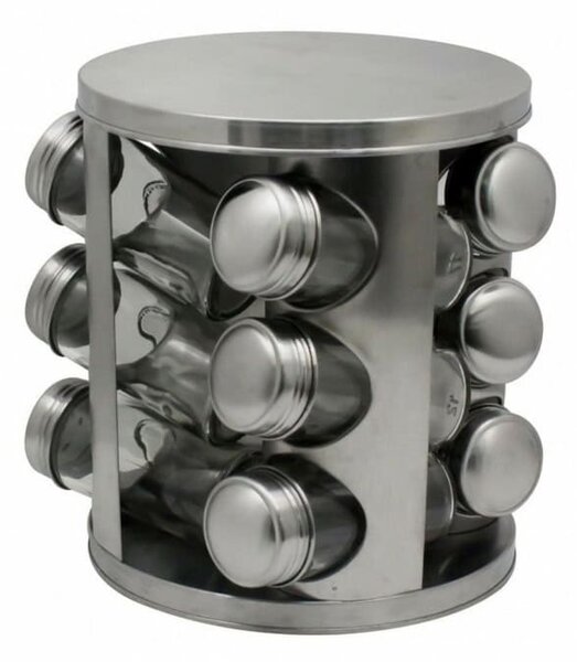 Бурканчета за подправки Oliver Voltz OV51217A12 silver, 12 броя, 80 ml, стъкло, прозрачни, сива поставка