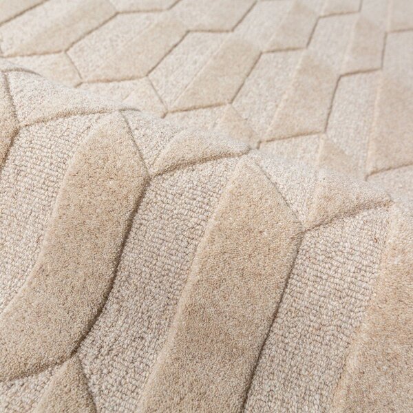 Бордо/в естествен цвят ръчно изработен вълнен килим 120x170 cm Apex Border Wool – Flair Rugs