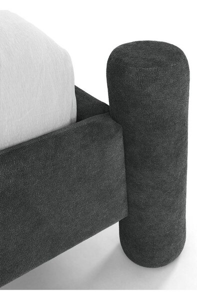 Тъмносиво двойно легло 140x200 cm тапицирано с включена подматрачна рамка Vera – Micadoni