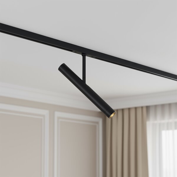 Модерен прожектор черен за 1-фазна релсова система - Slimline Avery