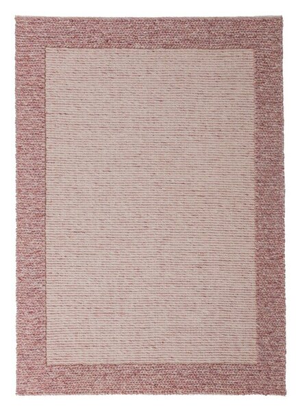 Светлорозов ръчно изработен килим със смес от вълна 120x170 cm Rue – Flair Rugs