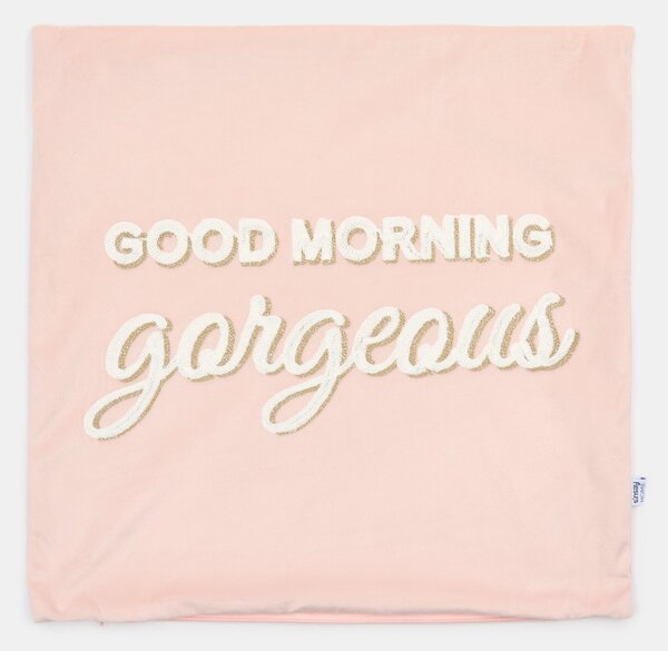 Sinsay - Декоративна калъфка с надпис от пайети Good Morning gorgeous - розов
