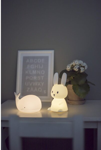 Бяла LED детска нощна лампа Bunny – Star Trading