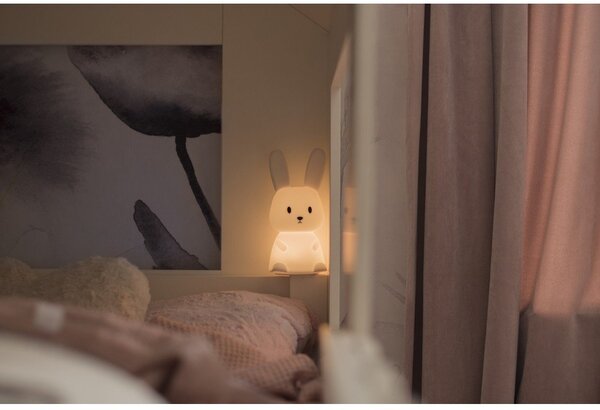 Бяла LED детска нощна лампа Bunny – Star Trading