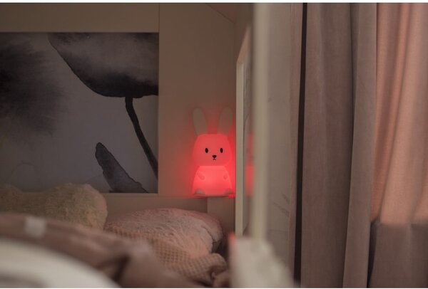 Бяла LED детска нощна лампа Bunny – Star Trading