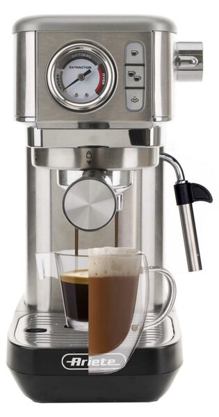 Кафемашина Ariete ESPRESSO METAL SLIM 1381/10, 1300W, 15 bar, 1.1 л, Манометър, Инокс