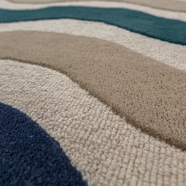 Син ръчно изработен вълнен килим 140x200 cm Cascade Wool – Flair Rugs